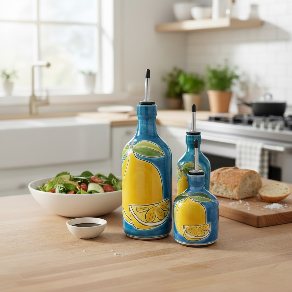 Lemon Bottle Egyptian Blue Background