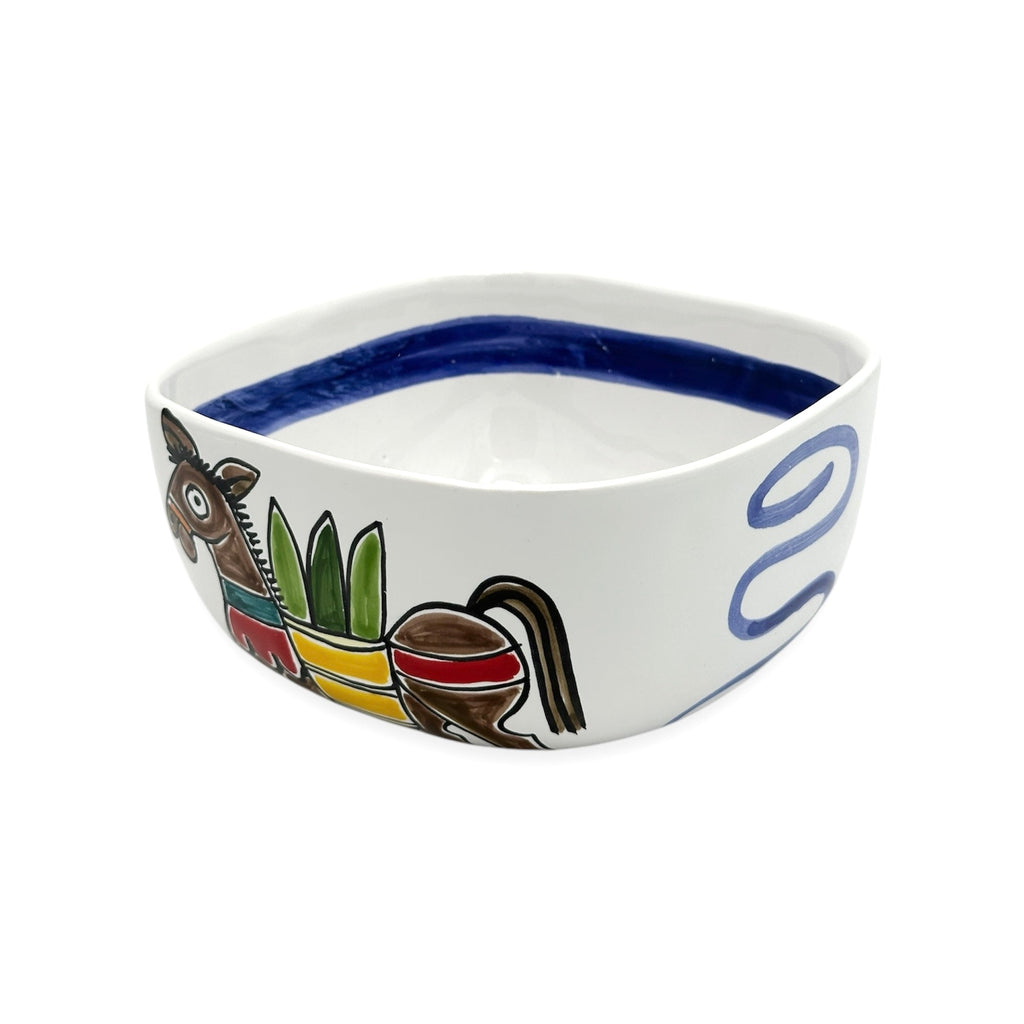 Donkey and Lion Square Bowl