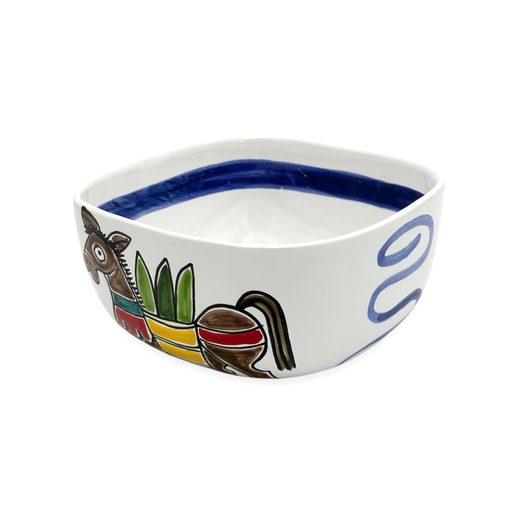Donkey and Lion Square Bowl