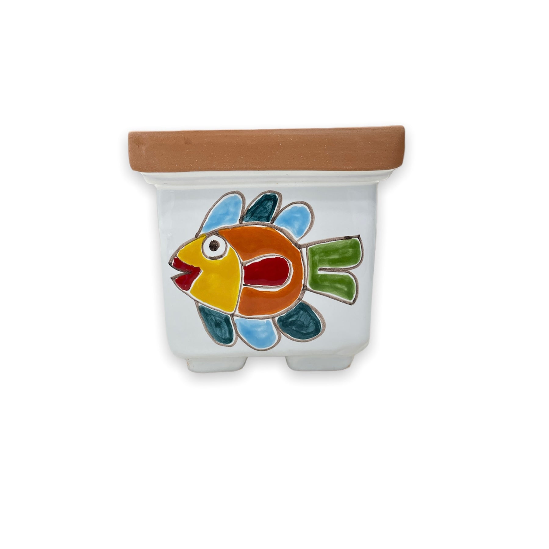 Square Fish and Octopus Plant Stand
