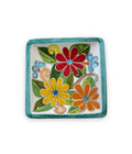 Square Plate with Daisy Green Edge