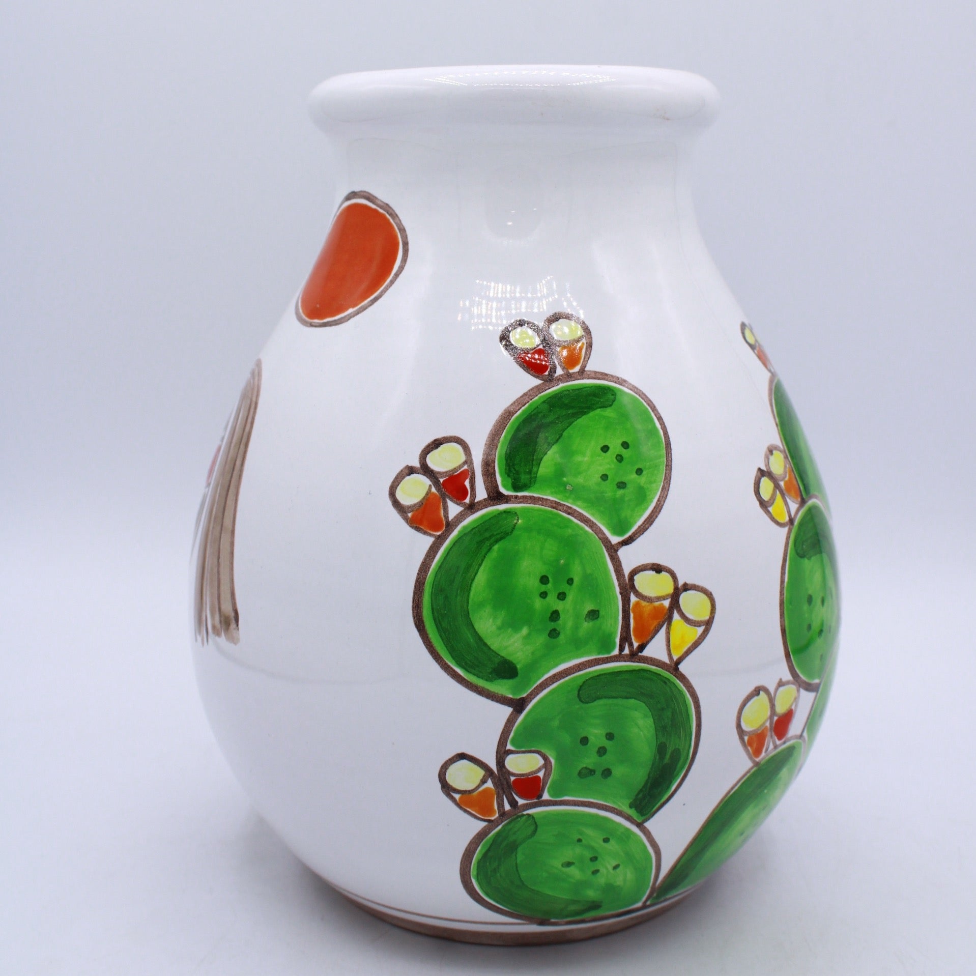 Vase Donkey and prickly pears