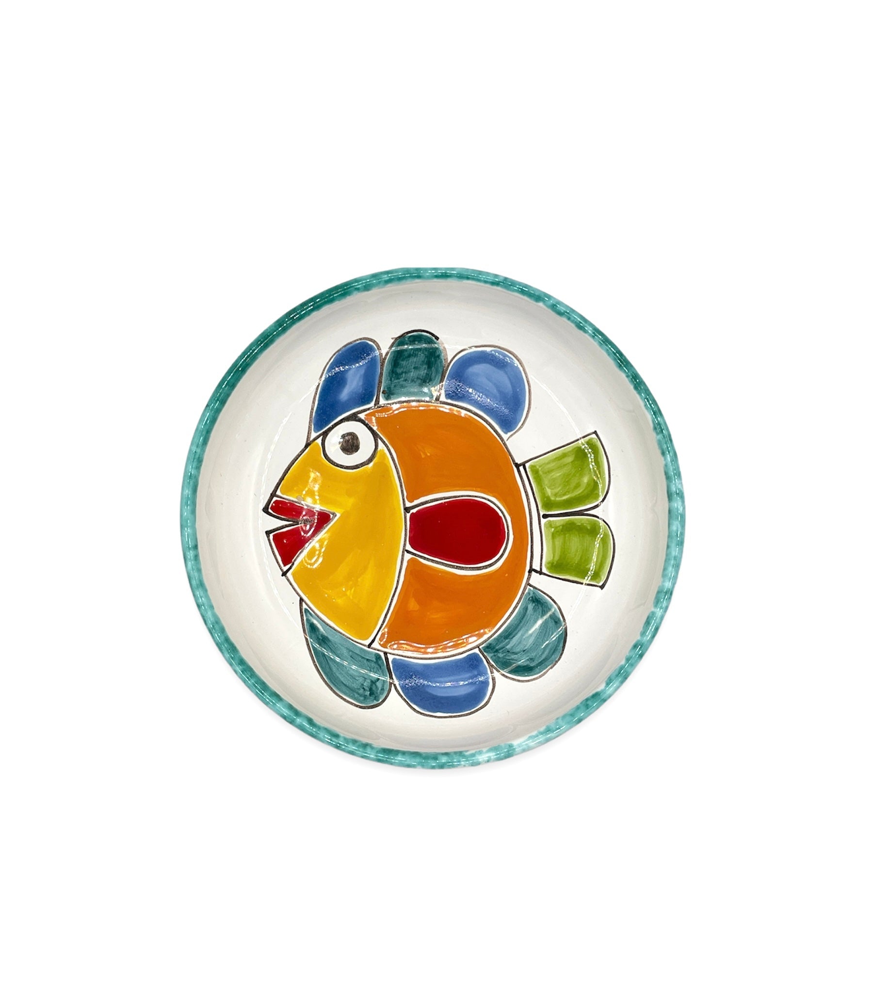 Round Plate - Fish - Green Edge