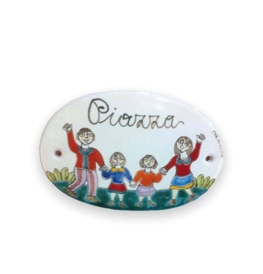 Plate Behind Family Door