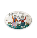 Oval Plate Behind Door Woman + Man